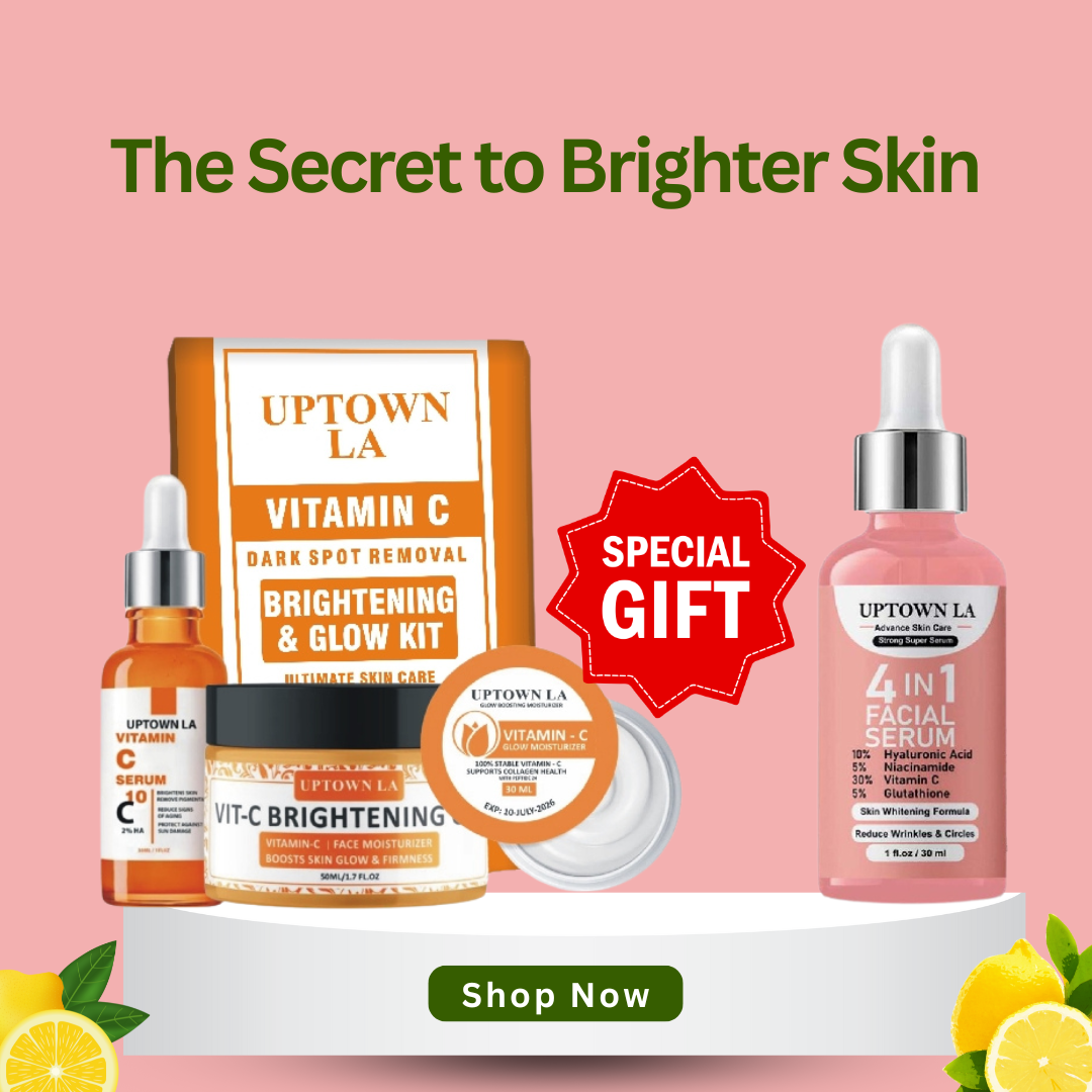 Buy 3 IN 1 Vitamin C Brightening & Glowing Boost Bundle and Get Free Whitening Serum Gift